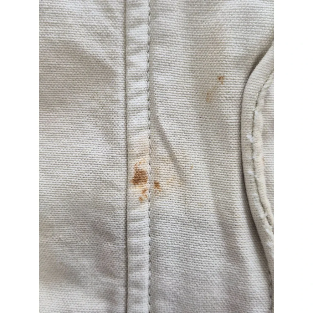 Free People Military Jacket Women Large Beige Utility Pockets Full Zip Mock Neck - Picture 10 of 16